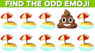 Spot the odd BEACH emoji quiz game! #006 (Easy)