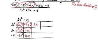 Dividing polynomials using the Box Method - Part 3