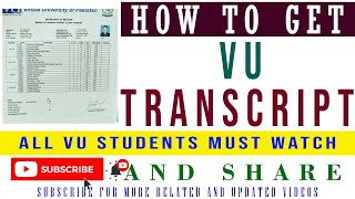 How to Get Your Virtual University (VU) Transcript/Result Card – Complete Guidance | VU Transcript