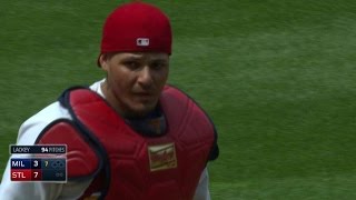 MIL@STL: Molina throws out Lucroy at second