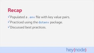 Set up and Test a Dot Env (.env) File in Node