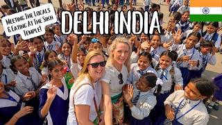 Exploring Delhi India | Tourists Meet The Locals \u0026 Eat Langar At The Sikh Temple! 🇮🇳