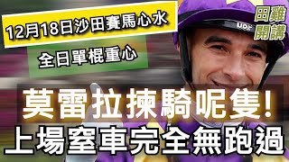 【賽馬貼士】香港賽馬 12月18日 沙田日賽 全日單棍重心推介|莫雷拉揀騎呢隻 上場窒車完全無跑過