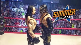 Sting returns and attacks The Undertaker: WWE Summerslam 2015 (stopmotion)