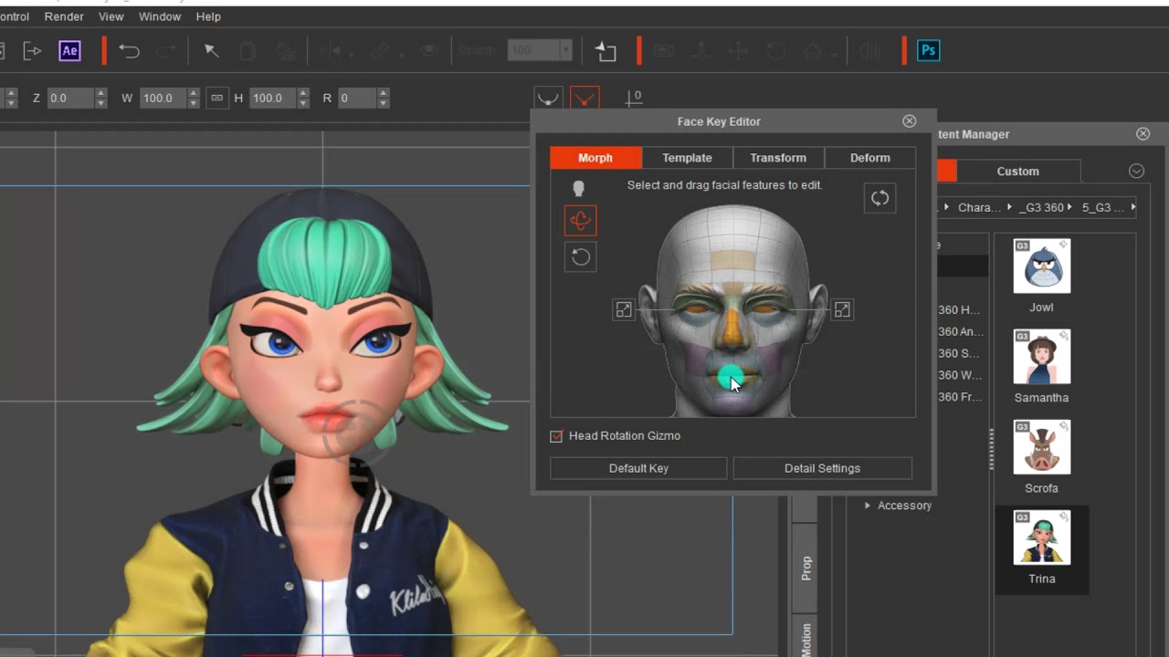 Ho To Use Facial Features Editor Tool In Cartoon Animator 4 Youtube
