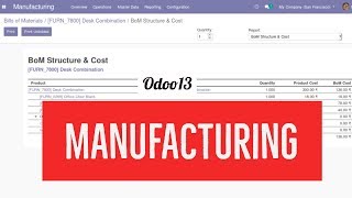 Odoo 13 Manufacturing Working and Overview