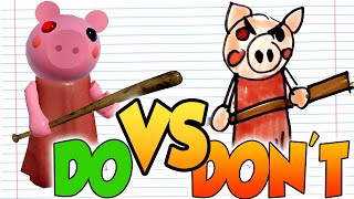 DOs & DON'Ts Drawing PIGGY - ROBLOX In 1 Minute CHALLENGE!