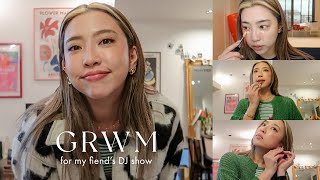 [English sub] GRWM💕 makeup and styling hair for my friend's Dj show!