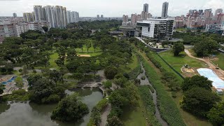 Flying Drone Along The Stream of Bishan-AMK Park 1 (4 min video in HD)