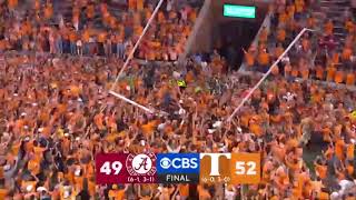 Tennessee tears goal post down after defeating #3 Alabama