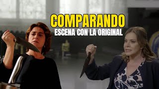 Comparando escena del cuchillo en La señora Garcia y la original