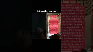 Voice acting practice #voiceacting #voiceover #asmrvoice #asmr