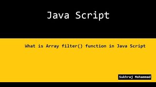 #7 Array filter() function in Java Script in Hindi