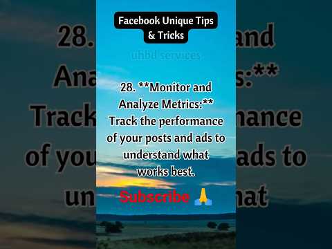 Facebook Unique Tips and Tricks 28 Metrics to Monitor and Analyze #shorts