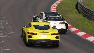 Battle of the giants: Chevrolet Corvette C8 versus Mitsubishi Lancer Eco #corvettec8 #lancerevo