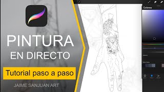 Pintura digital en directo. Pintamos una mano tatuada ;)