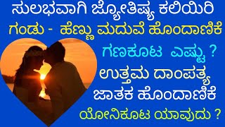 Learn Astrology. ಗಂಡು ಹೆಣ್ಣು ಮದುವೆ ಹೊಂದಾಣಿಕೆ. #astrology #kannadaastrology