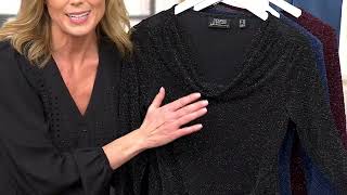 Dennis Basso Lurex Knit Asymmetrical Hem Dress on QVC