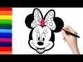 Draw Minnie Mouse Drawing for Kids and Toddlers | Minnie Mouse drawing for kids