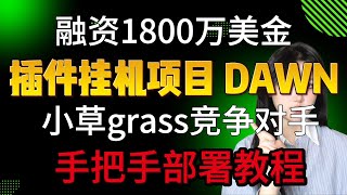 【零撸!】超适合小白的挂机项目 DAWN ，最新融资1800万美金，操作巨巨巨简单！明确表示积分有奖励！  #零擼 #grass #dawn #depin