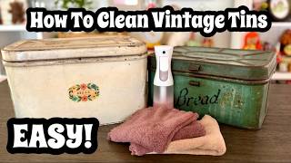 How to Clean Vintage Tins / EASY! / How I Use & Decorate with Vintage Tins in my Craft Studio