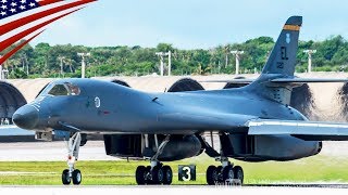 尖閣諸島へ向けて離陸する米空軍のB-1爆撃機 (航空自衛隊と共同訓練を実施)