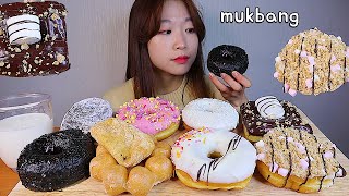 MUKBANG 마쉬멜로 흑임자 던킨 도너츠 디저트 먹방 CHOCOLATE MARSHMALLOW DONUT Dessert asmr ダンキンドーナツ