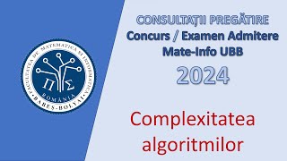 Consultații Mate-Info UBB | 2023-2024 | Complexitatea algoritmilor