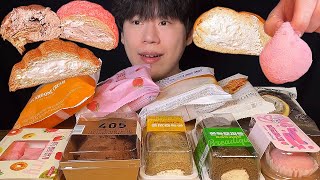 SUB)Korean convenience store dessert crepe roll, cream bread mukbang asmr