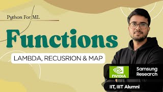 1.9.3 Lambda, Recursion, Map Functions in Python | Hindi