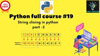 Python Full course #19|String slicing in python part 2|#python #programming #coding #code #computer