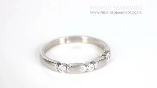 3 Stone Round Brilliant Cut 0.18 Carat Diamond Wedding Band - PD116.18