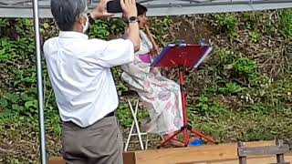 伊賀野の花畑　七夕祭り　尺八奏者すみれさんの演奏