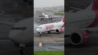 SpiceJet Boeing 737-8Max Red Beauty in action at Mumbai| Plane Spotting |#Aviation #Red #Shorts #737