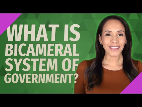 What is a bicameral system of government?