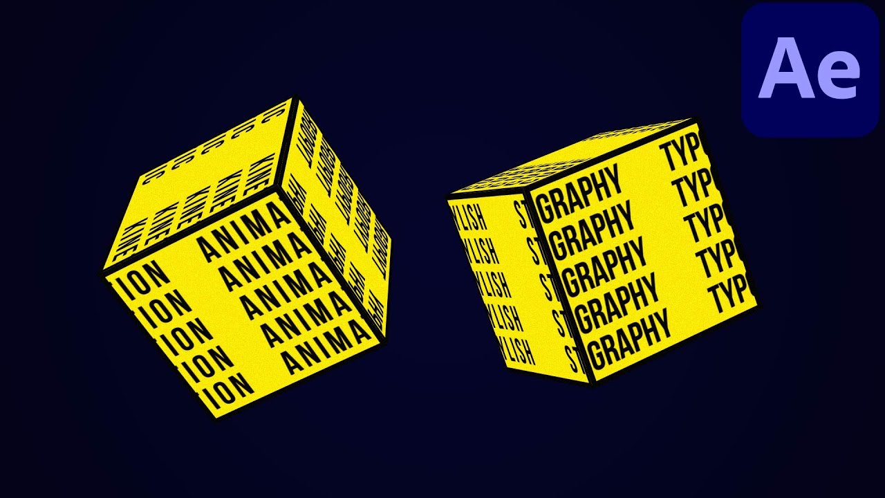 3d Typography Cube After Effects Tutorial No Plugins Youtube