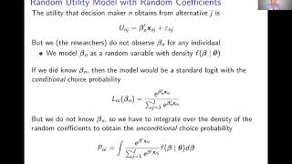 Week 10: Mixed Logit Model | Video 3: Random Coefficients