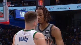 Luka Doncic jawing with Claxton is hilarious 👌