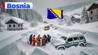 Severe Snowstorm Strikes Bosnia and Herzegovina ! Roads Blocked \u0026 70 Rescued