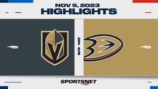 NHL Highlights | Golden Knights vs. Ducks - November 5, 2023