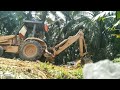 Cara Backhoe Loader Tumbang Pokok Sawit Tinggi