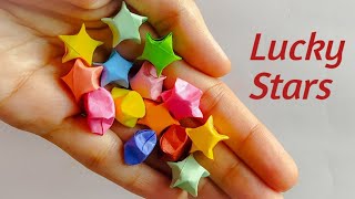 How To Make Simple And Easy Paper Stars | Origami Lucky Stars Tutorial | Origami Star 3D | Mini Star