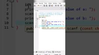 #6 Write C program to multiply two integer and display it's product #shorts #cprogramming