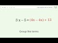 Solve 7x-5=4x+13: Linear Equation Video Solution | Tiger Algebra