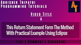 this as return statement from method Part-22 # This Keyword In Java # Java Tutorials