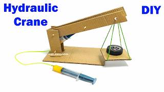 hydraulic crane working model for science exhibition - syringe project | science project academy