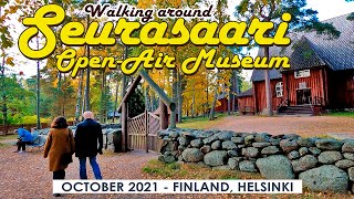 Helsinki Walk: Seurasaari Island \u0026 Open-Air Museum, October 2021, Finland [4K]