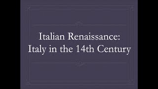 Italy in the 14th Century