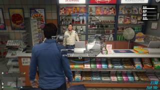 【天空葡萄園】GTA5 Funny 有趣短片 # 拿黏彈丟便利商店的店員