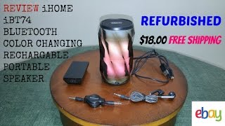 ( REVIEW ) iHOME iBT74 BLUETOOTH COLOR CHANGING RECHARGABLE PORTABLE SPEAKER